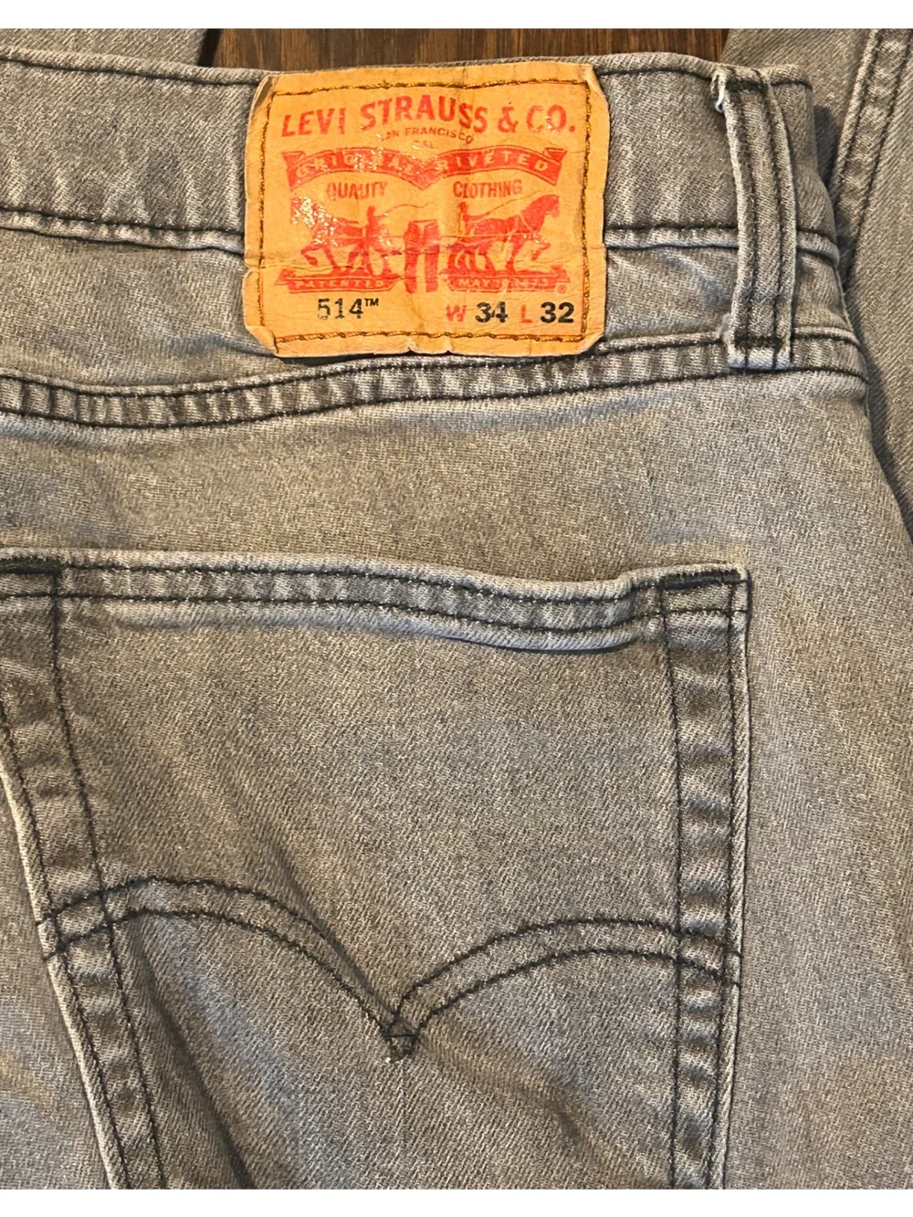 Classic Light Grey blue Men’s Straight Jeans 34 x 32